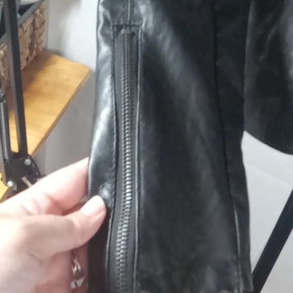 Lane crawford black women's leather jacket small/ medium - Picture 8 of 8